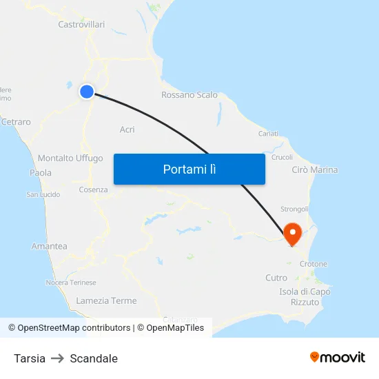 Tarsia to Scandale map