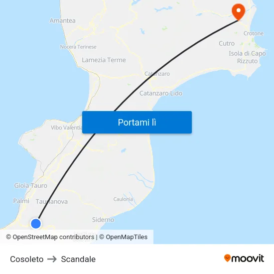 Cosoleto to Scandale map