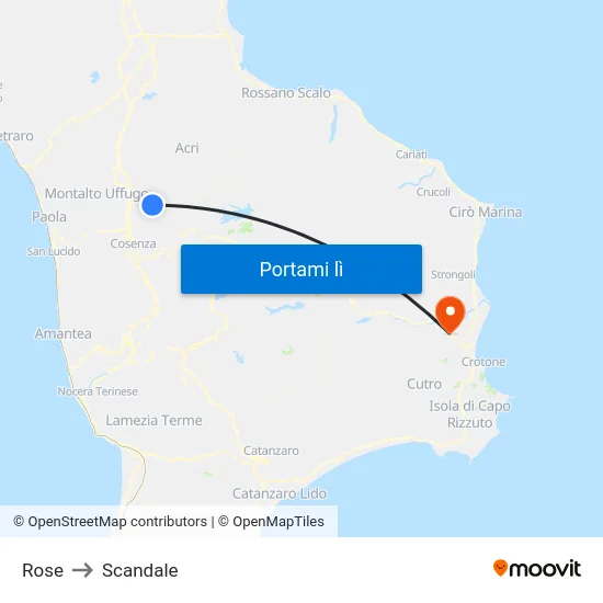 Rose to Scandale map