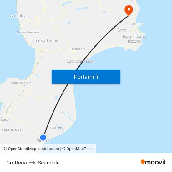 Grotteria to Scandale map