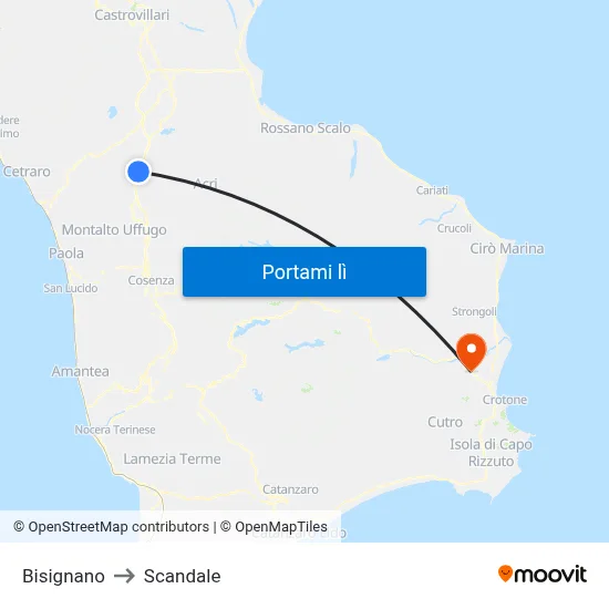 Bisignano to Scandale map