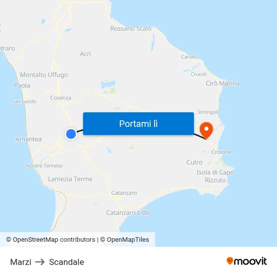 Marzi to Scandale map