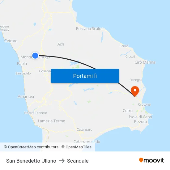 San Benedetto Ullano to Scandale map