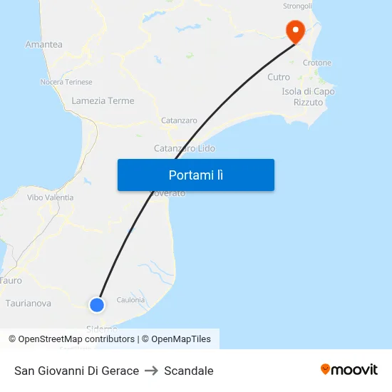 San Giovanni Di Gerace to Scandale map