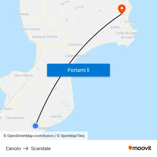 Canolo to Scandale map