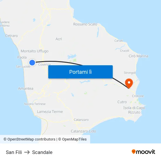 San Fili to Scandale map