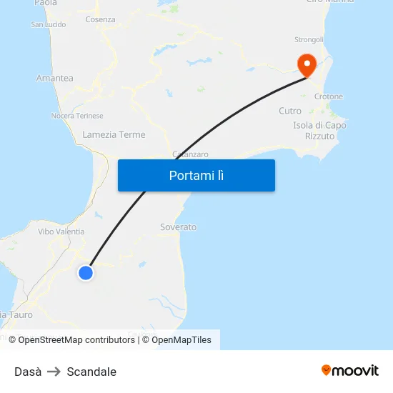 Dasà to Scandale map