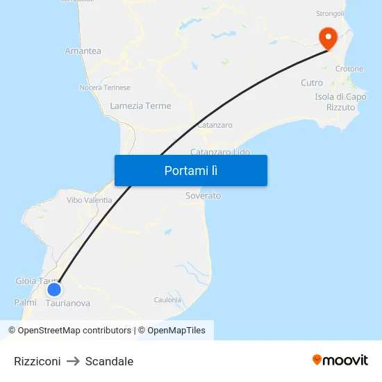 Rizziconi to Scandale map