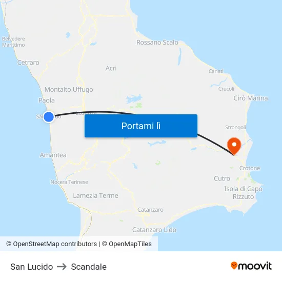 San Lucido to Scandale map