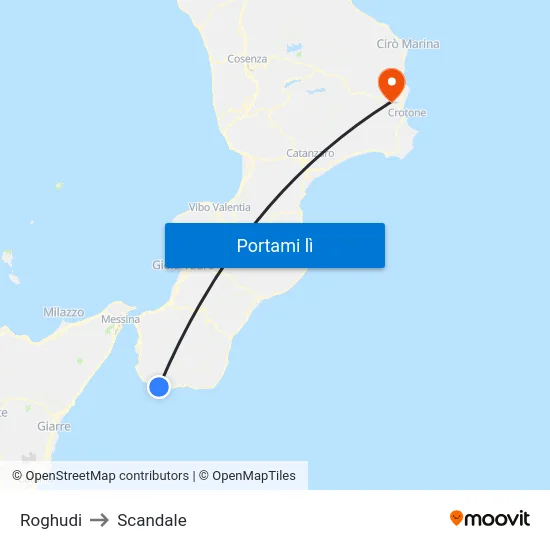 Roghudi to Scandale map