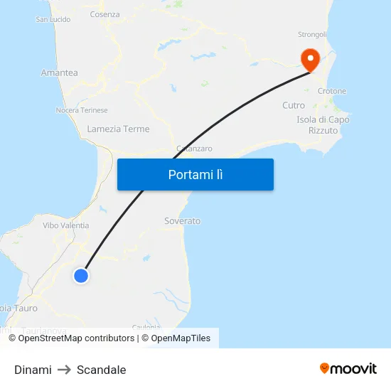 Dinami to Scandale map