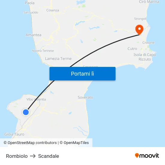 Rombiolo to Scandale map