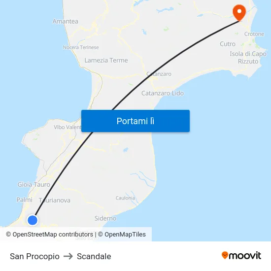 San Procopio to Scandale map