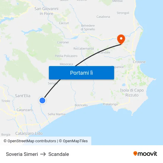 Soveria Simeri to Scandale map