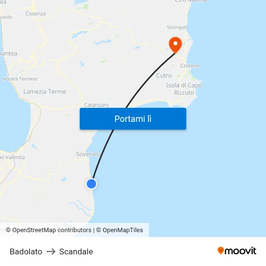 Badolato to Scandale map