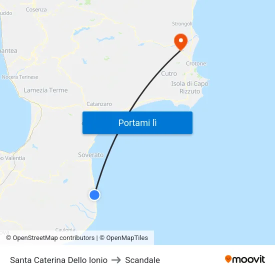 Santa Caterina Dello Ionio to Scandale map