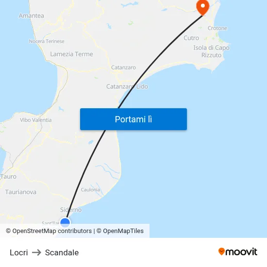 Locri to Scandale map