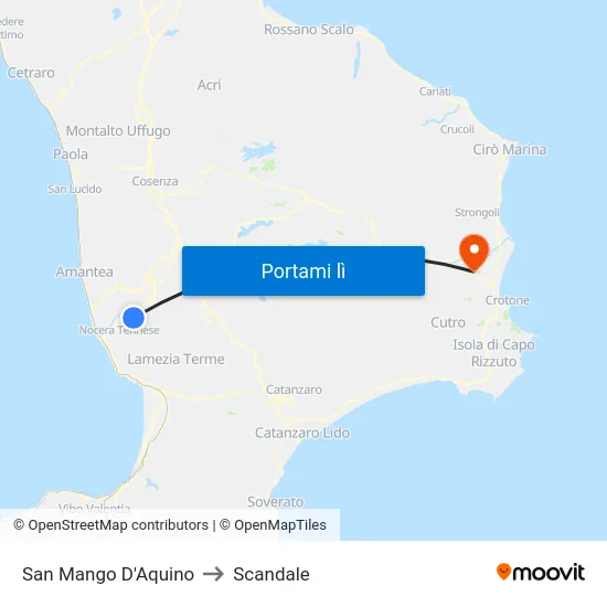 San Mango D'Aquino to Scandale map