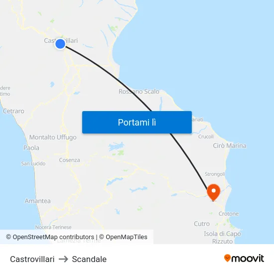 Castrovillari to Scandale map