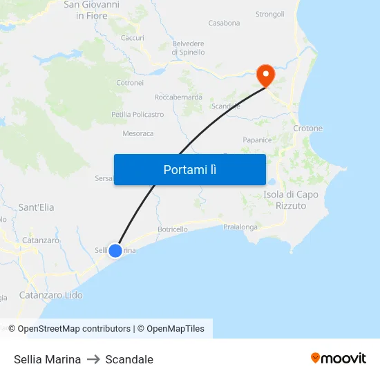Sellia Marina to Scandale map