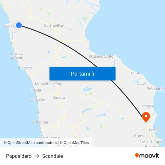 Papasidero to Scandale map