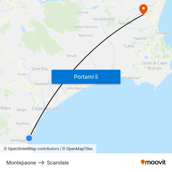 Montepaone to Scandale map