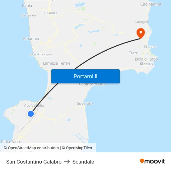 San Costantino Calabro to Scandale map
