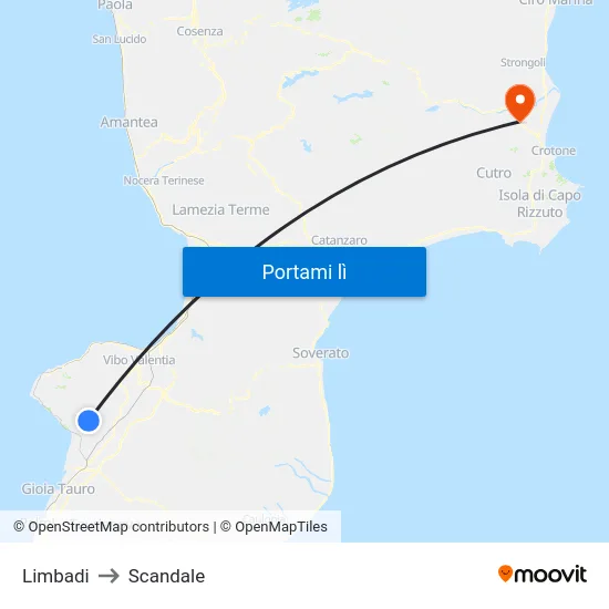 Limbadi to Scandale map