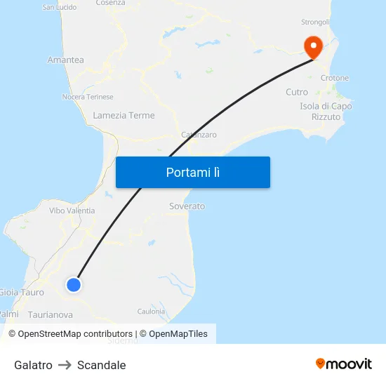 Galatro to Scandale map