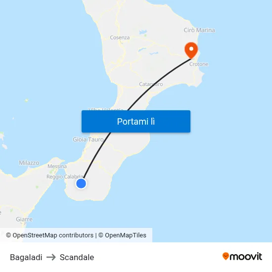 Bagaladi to Scandale map