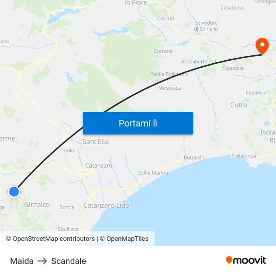 Maida to Scandale map