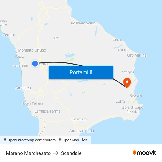 Marano Marchesato to Scandale map