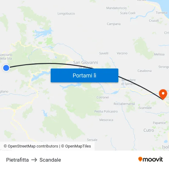 Pietrafitta to Scandale map
