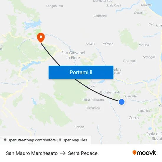 San Mauro Marchesato to Serra Pedace map
