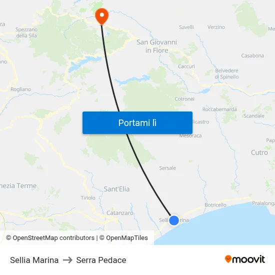 Sellia Marina to Serra Pedace map