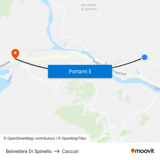 Belvedere Di Spinello to Caccuri map