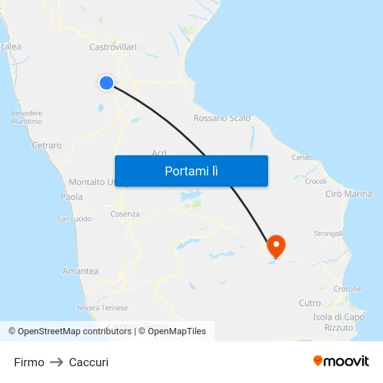 Firmo to Caccuri map