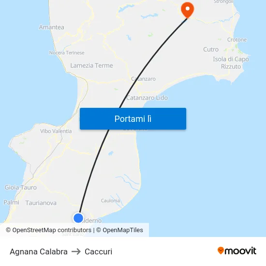 Agnana Calabra to Caccuri map