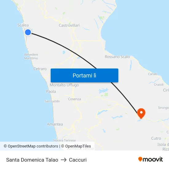 Santa Domenica Talao to Caccuri map