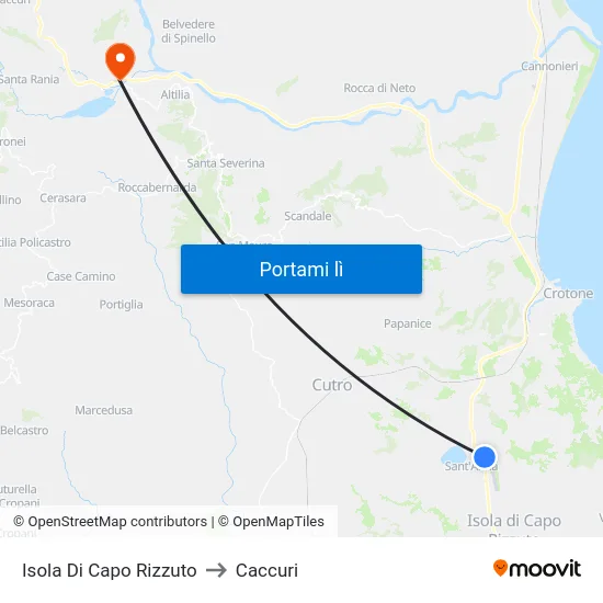 Isola Di Capo Rizzuto to Caccuri map