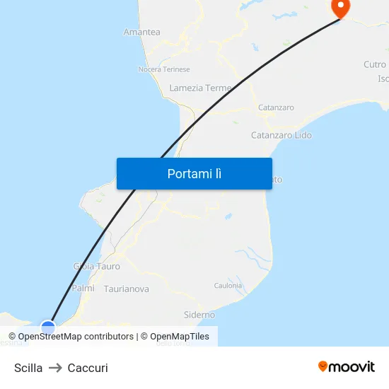 Scilla to Caccuri map