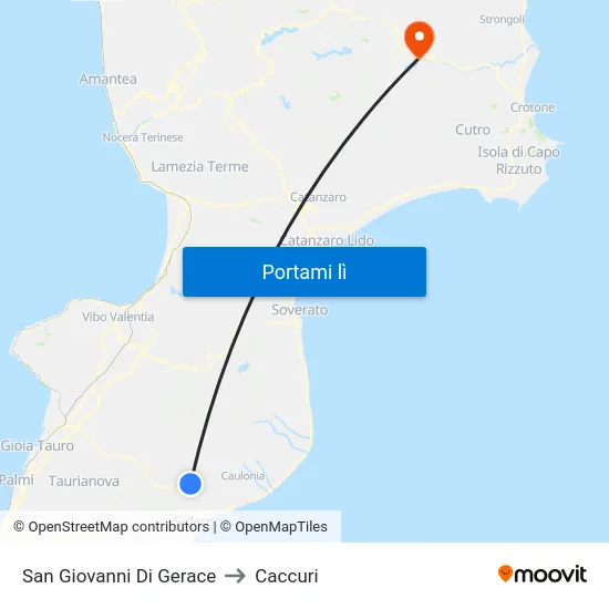 San Giovanni Di Gerace to Caccuri map