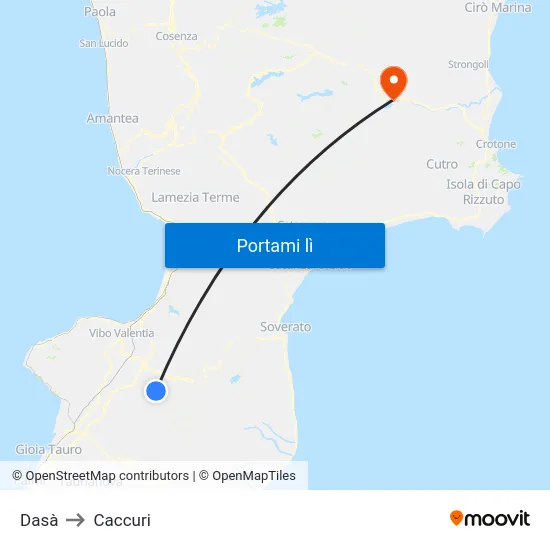 Dasà to Caccuri map