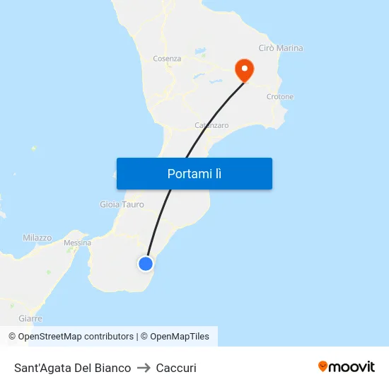 Sant'Agata Del Bianco to Caccuri map