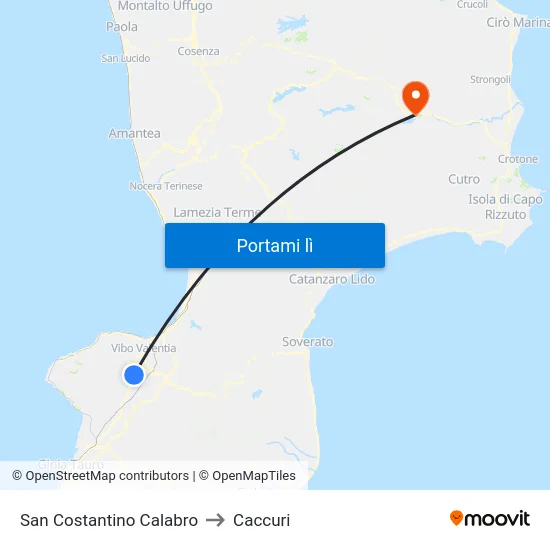 San Costantino Calabro to Caccuri map