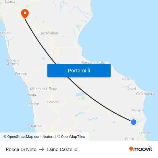 Rocca Di Neto to Laino Castello map