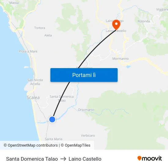 Santa Domenica Talao to Laino Castello map