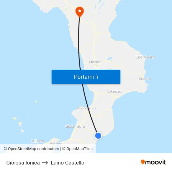 Gioiosa Ionica to Laino Castello map