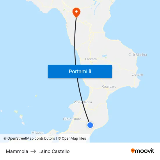 Mammola to Laino Castello map