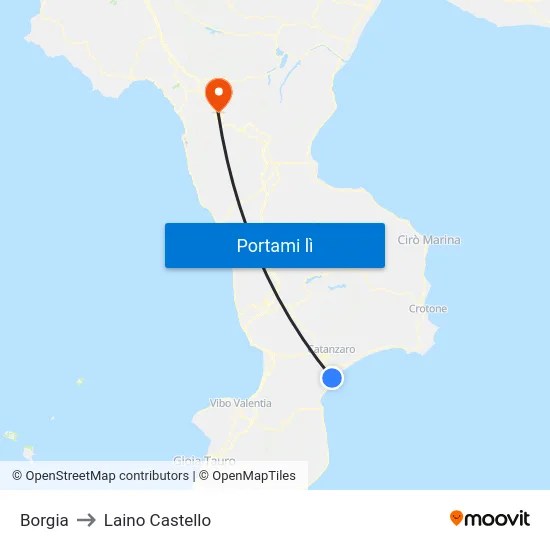 Borgia to Laino Castello map